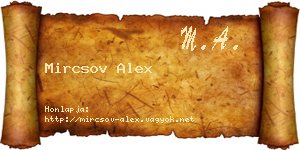 Mircsov Alex névjegykártya