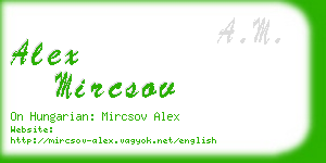 alex mircsov business card